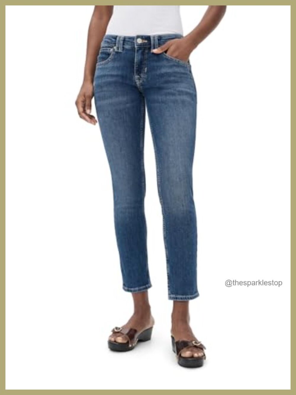 Free People Oracle Mid Rise Slim Straight Jeans Rigid Denim Adult